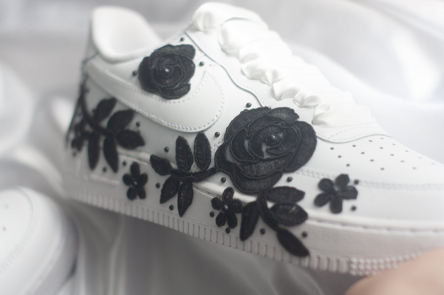 Bespoke Till Death Air Force 1  Bridal Sneakers