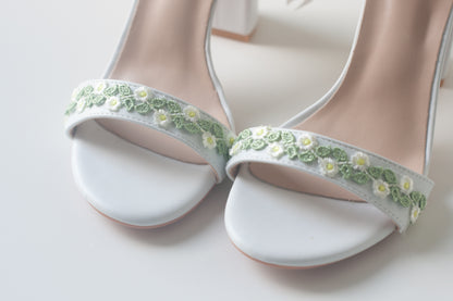 Embroidered Eden Heels