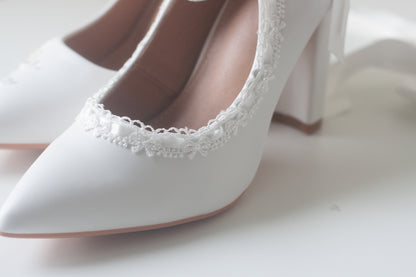 Embroidered Margot Heels