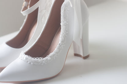 Embroidered Margot Heels