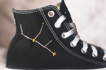 Bespoke Zodiac Embroidered High Top Platform Converse