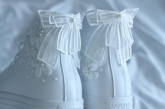 Bespoke Pearl Bridal Leather Converse