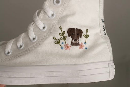 Bespoke Embroidered Pet Bridal Hightop  Converse
