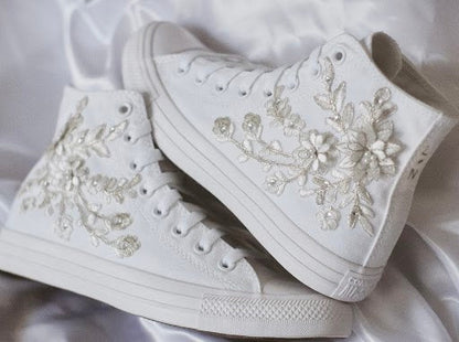 Bespoke Platinum Luxury Embroidered Bridal Converse