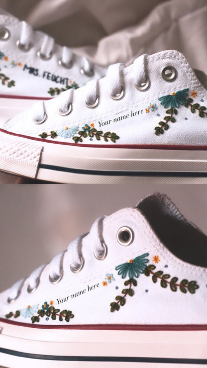 Bespoke Embroidered Bridal Low-top Converse