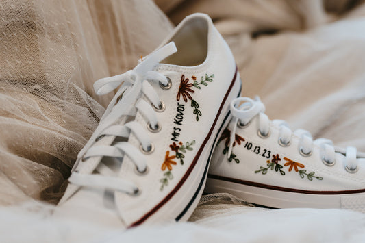 Bespoke Embroidered Bridal Low-top Converse