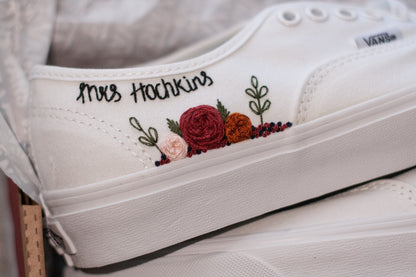 Bespoke Rose Embroidered Bridal Vans