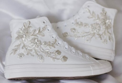 Bespoke Platinum Luxury Embroidered Bridal Converse