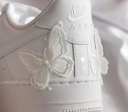 Bespoke Butterfly Air Force 1  Floral Bridal Sneakers