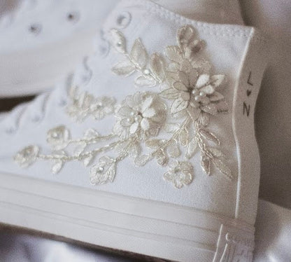Bespoke Platinum Luxury Embroidered Bridal Converse