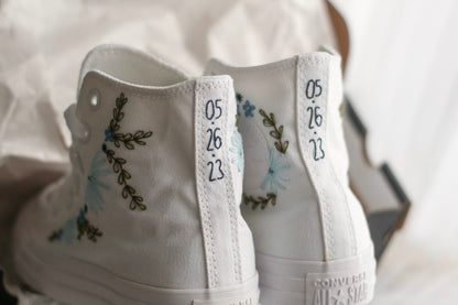 Bespoke 'Something Blue' High-top Embroidered Converse